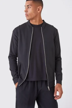 Slim Interlock Bomber Jacket | BoohooMAN UK