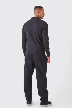 Slim Interlock Bomber Jacket | BoohooMAN UK