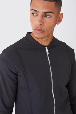 Slim Interlock Bomber Jacket | BoohooMAN UK