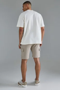 Slim Interlock Cargo Short | BoohooMAN UK