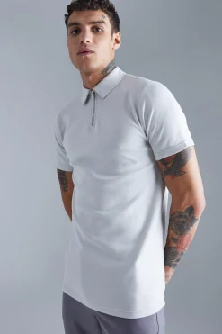 Slim Interlock Polo | BoohooMAN UK
