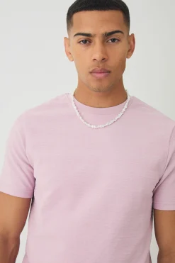 Slim Jacquard Stripe T-shirt & Short Set | BoohooMAN UK