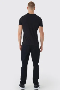 Slim Landscape Stencil Print T-Shirt | BoohooMAN UK
