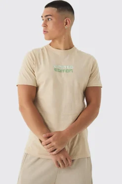 Slim Limited Edition Landscape Back Print T-Shirt | BoohooMAN UK