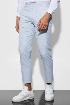 Slim Micro Check Suit | BoohooMAN UK