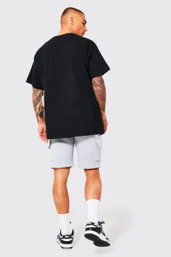 Slim Mid Cargo Jersey Short | BoohooMAN UK