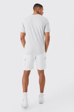 Slim Mid Cargo Jersey Short | BoohooMAN UK