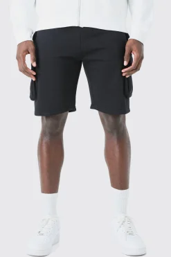 Slim Mid Cargo Jersey Short | BoohooMAN UK