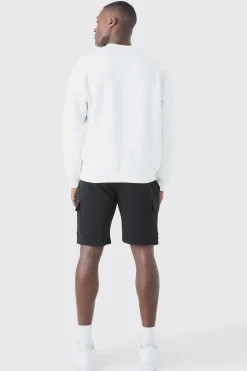 Slim Mid Cargo Jersey Short | BoohooMAN UK