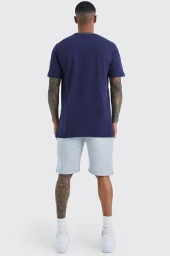 Slim Mid Length Jersey Short | BoohooMAN UK