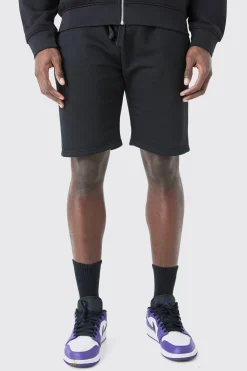 Slim Mid Length Jersey Short | BoohooMAN UK