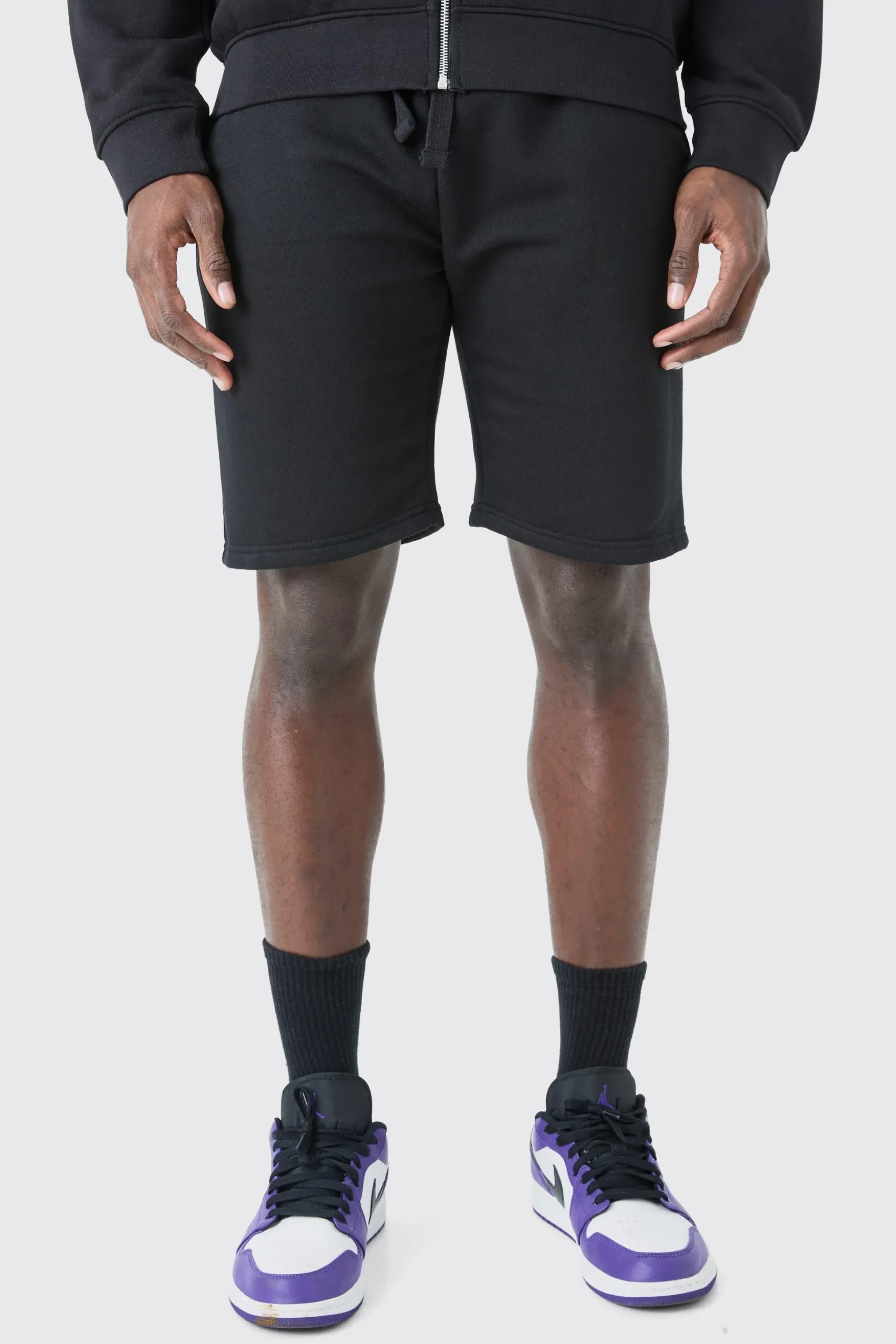 Slim Mid Length Jersey Short | BoohooMAN UK