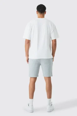 Slim Mid Length Jersey Short | BoohooMAN UK