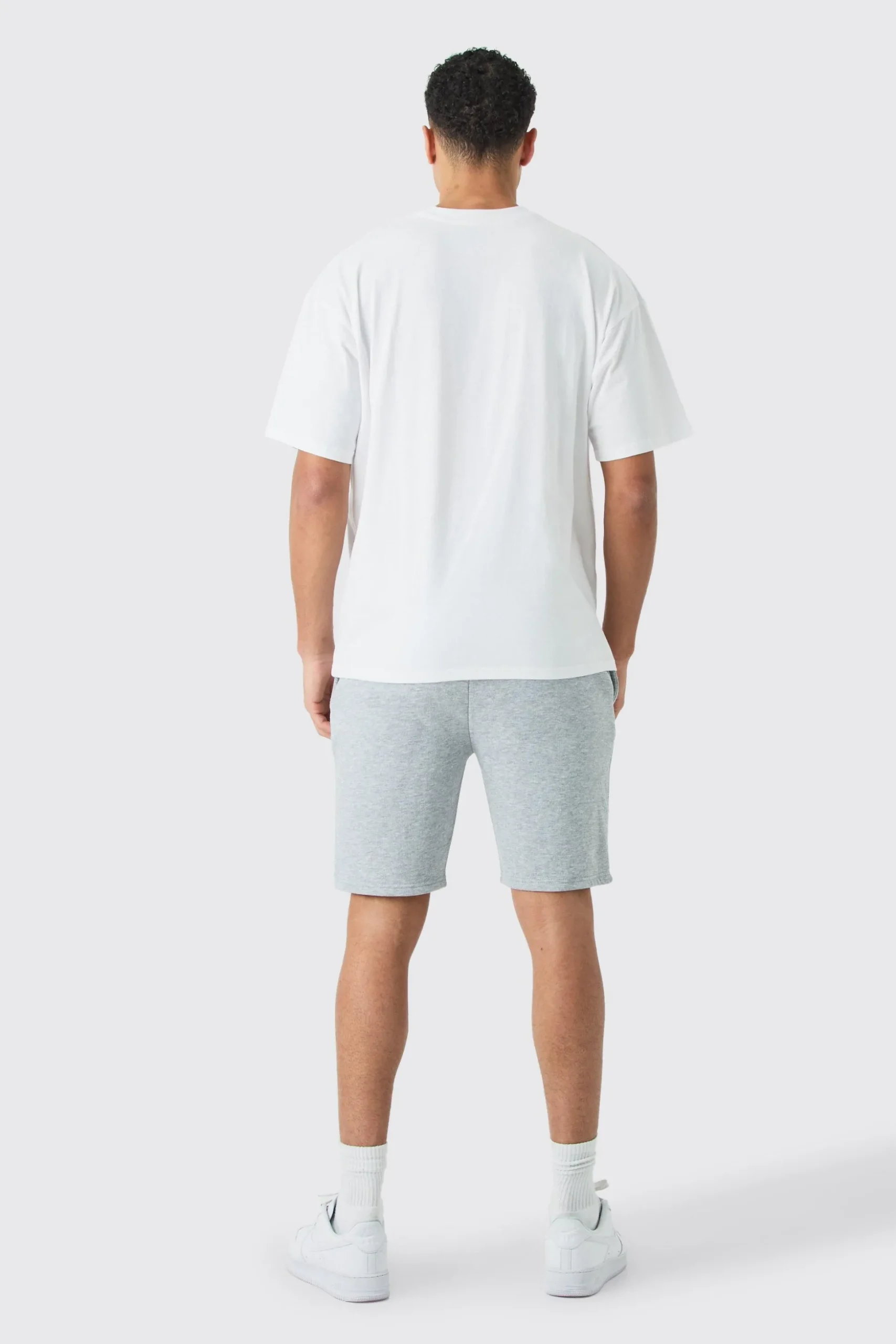 Slim Mid Length Jersey Short | BoohooMAN UK
