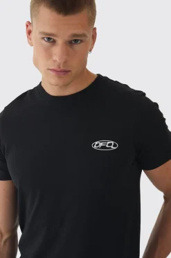 Slim OFCL Chest Embroidery T-Shirt | BoohooMAN UK