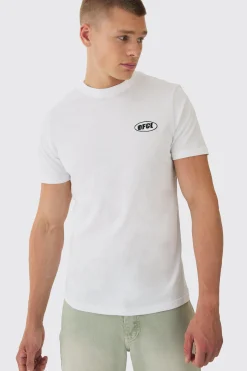 Slim OFCL Chest Embroidery T-Shirt | BoohooMAN UK