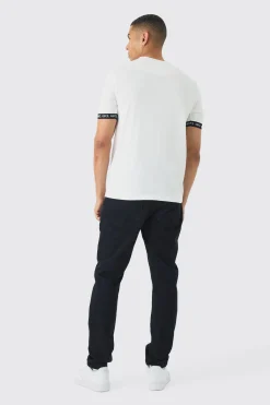 Slim OFCL Tape T-shirt | BoohooMAN UK