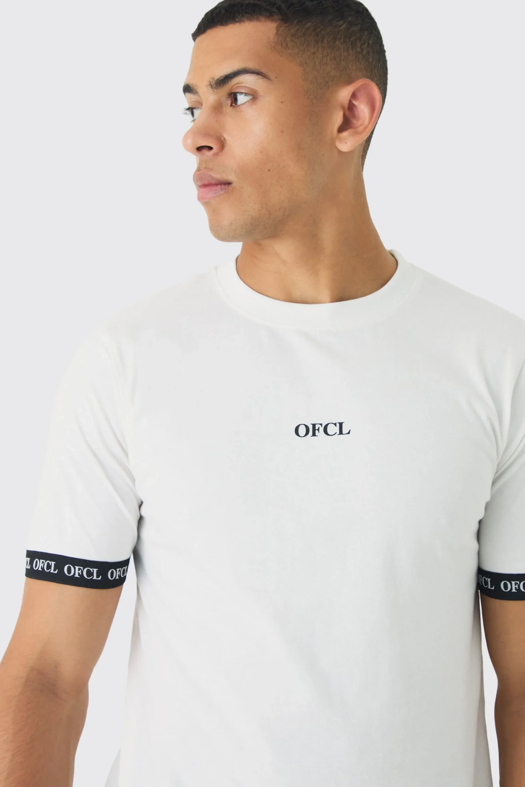 Slim OFCL Tape T-shirt | BoohooMAN UK