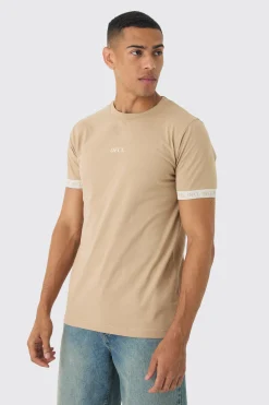 Slim OFCL Tape T-shirt | BoohooMAN UK