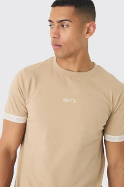 Slim OFCL Tape T-shirt | BoohooMAN UK
