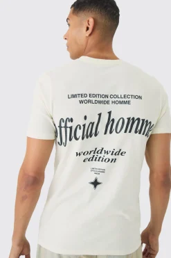 Slim Official Homme High Build Print T-Shirt | BoohooMAN UK