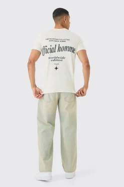 Slim Official Homme High Build Print T-Shirt | BoohooMAN UK
