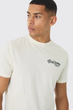 Slim Official Homme High Build Print T-Shirt | BoohooMAN UK