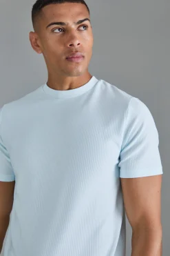 Slim Ottoman Rib T-Shirt | BoohooMAN UK