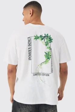 Slim Plant Print T-shirt | BoohooMAN UK