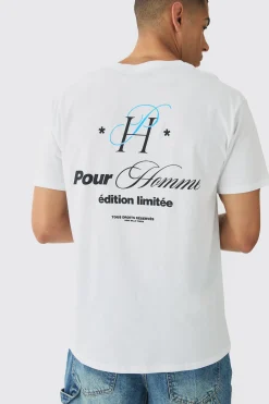 Slim Pour Homme Print T-Shirt | BoohooMAN UK