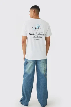 Slim Pour Homme Print T-Shirt | BoohooMAN UK