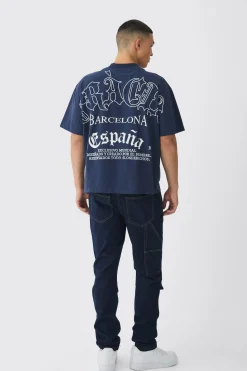 Slim Rigid Cargo Carpenter Denim Jeans | BoohooMAN UK