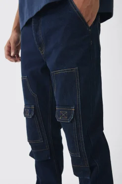 Slim Rigid Cargo Carpenter Denim Jeans | BoohooMAN UK