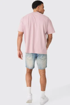 Slim Rigid Denim Shorts In Vintage Blue | BoohooMAN UK