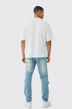 Slim Rigid Distressed Carpenter Denim Jeans | BoohooMAN UK