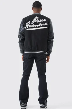 Slim Rigid Flare Contrast Gusset Rip Jeans | BoohooMAN UK