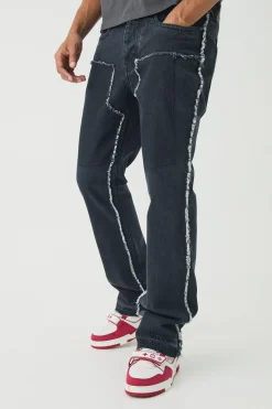 Slim Rigid Flare Distressed Carpenter Jeans | BoohooMAN UK