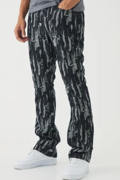 Slim Rigid Flare Distressed Jeans | BoohooMAN UK
