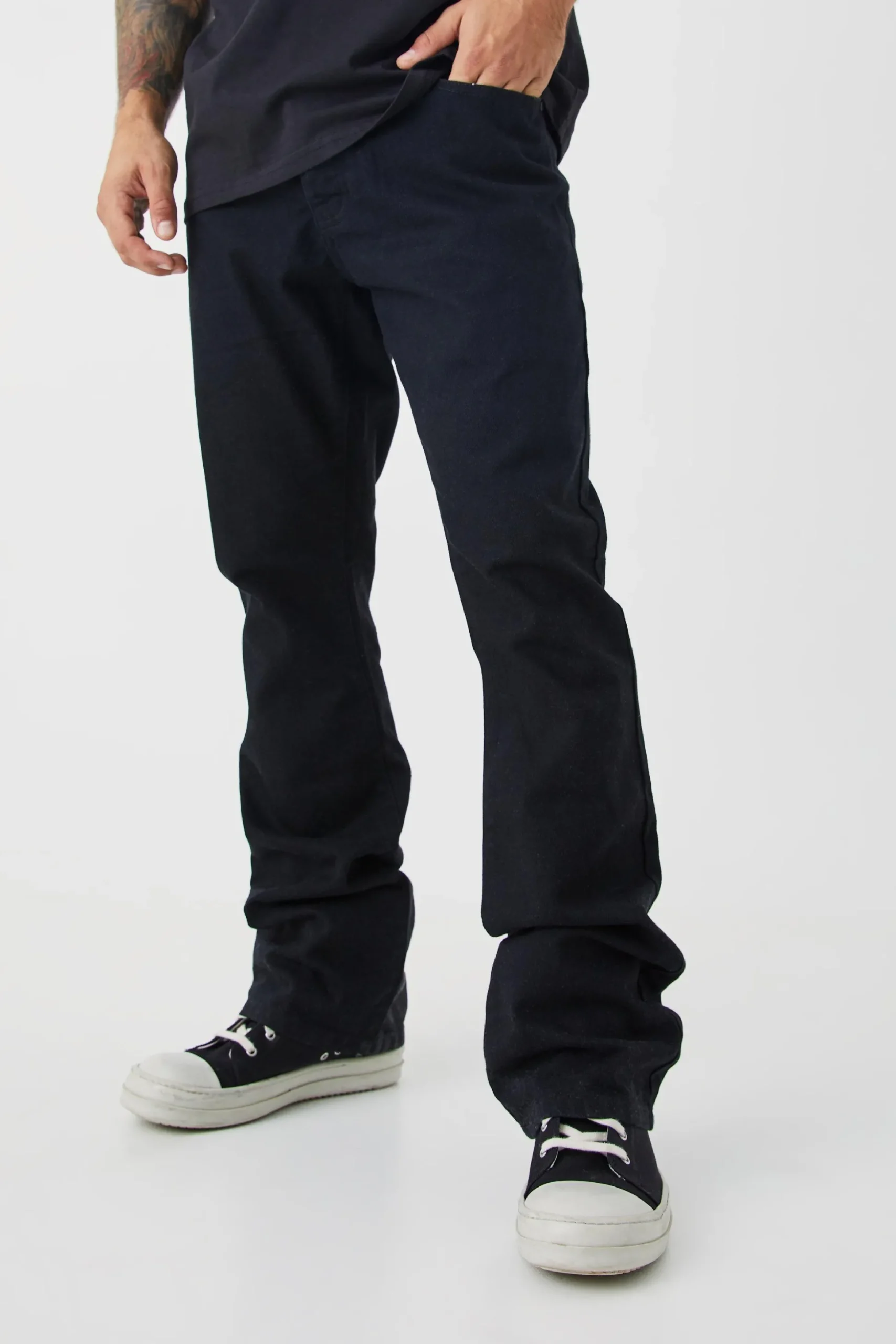 Slim Rigid Flare Jean | BoohooMAN UK