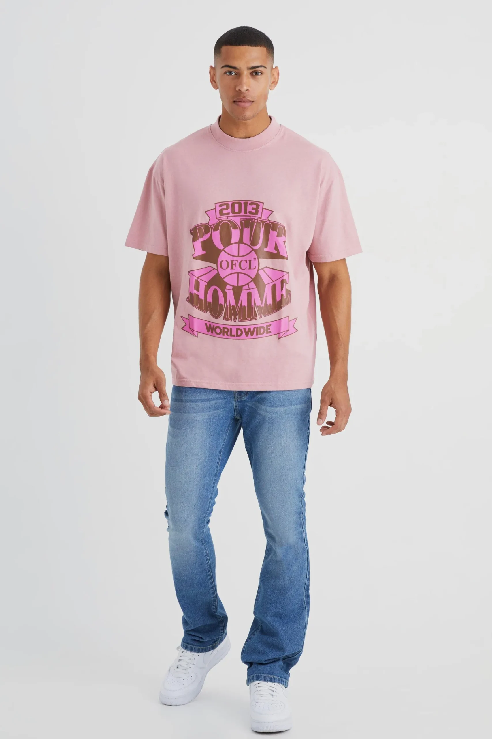 Slim Rigid Flare Jean | BoohooMAN UK