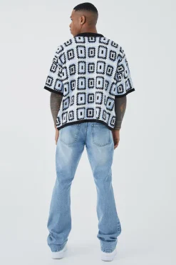 Slim Rigid Flare Jean | BoohooMAN UK