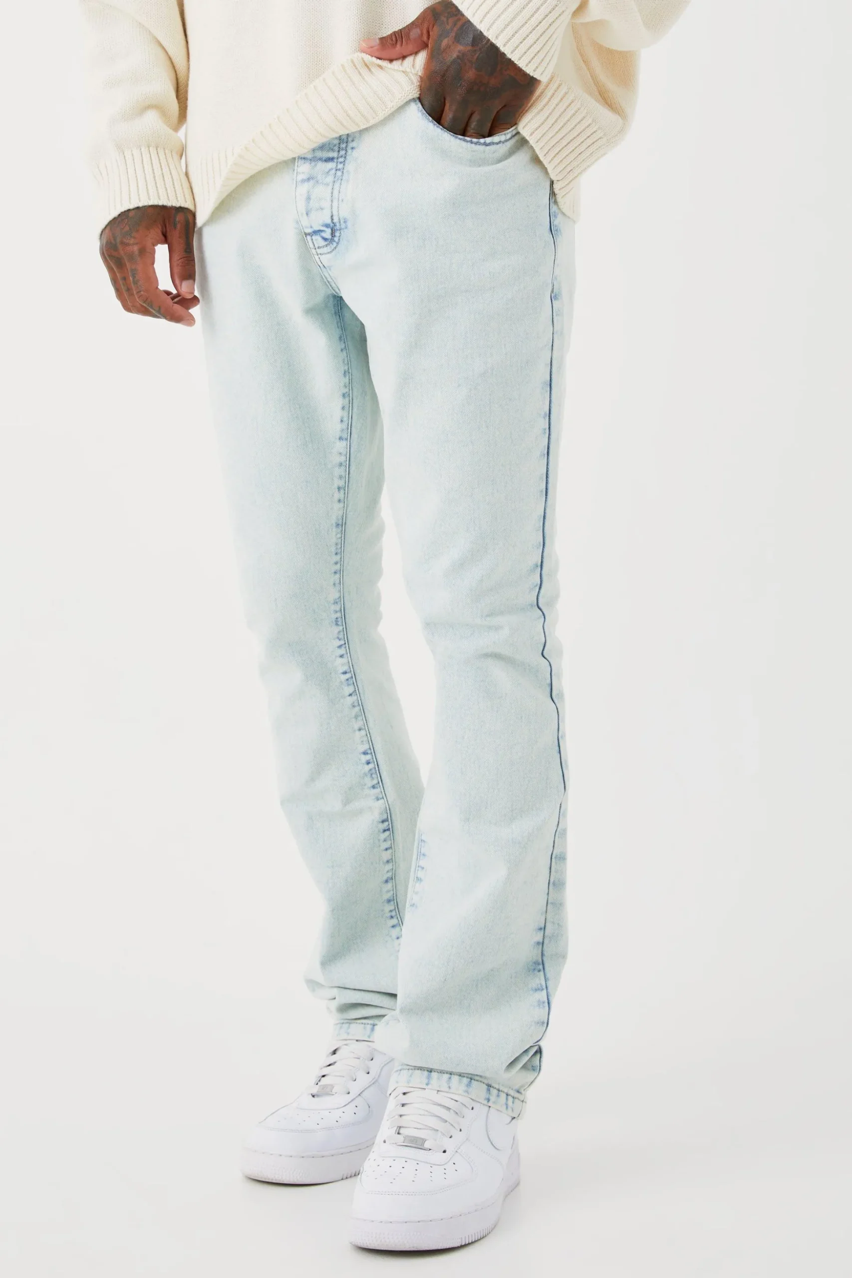 Slim Rigid Flare Jean | BoohooMAN UK