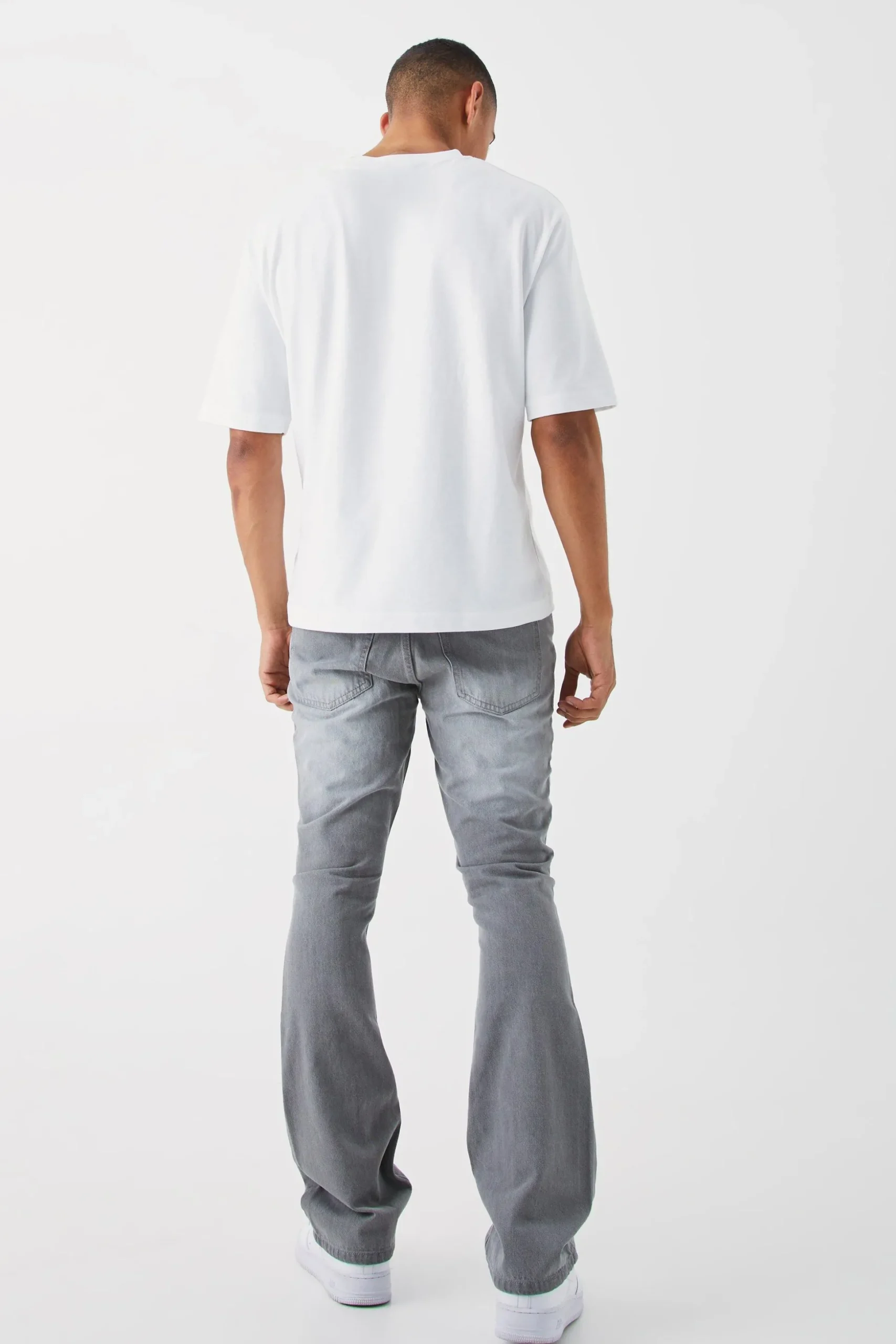 Slim Rigid Flare Jean | BoohooMAN UK