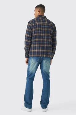 Slim Rigid Flare Jean In Vintage Blue | BoohooMAN UK