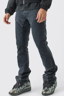Slim Rigid Flare Overdye Carpenter Jeans | BoohooMAN UK