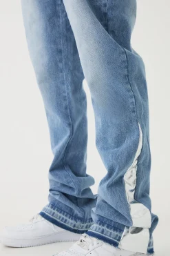 Slim Rigid Flare Pu Gusset Jeans | BoohooMAN UK