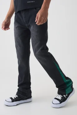 Slim Rigid Flare Pu Gusset Jeans | BoohooMAN UK