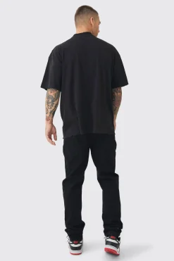 Slim Rigid Jean In True Black | BoohooMAN UK