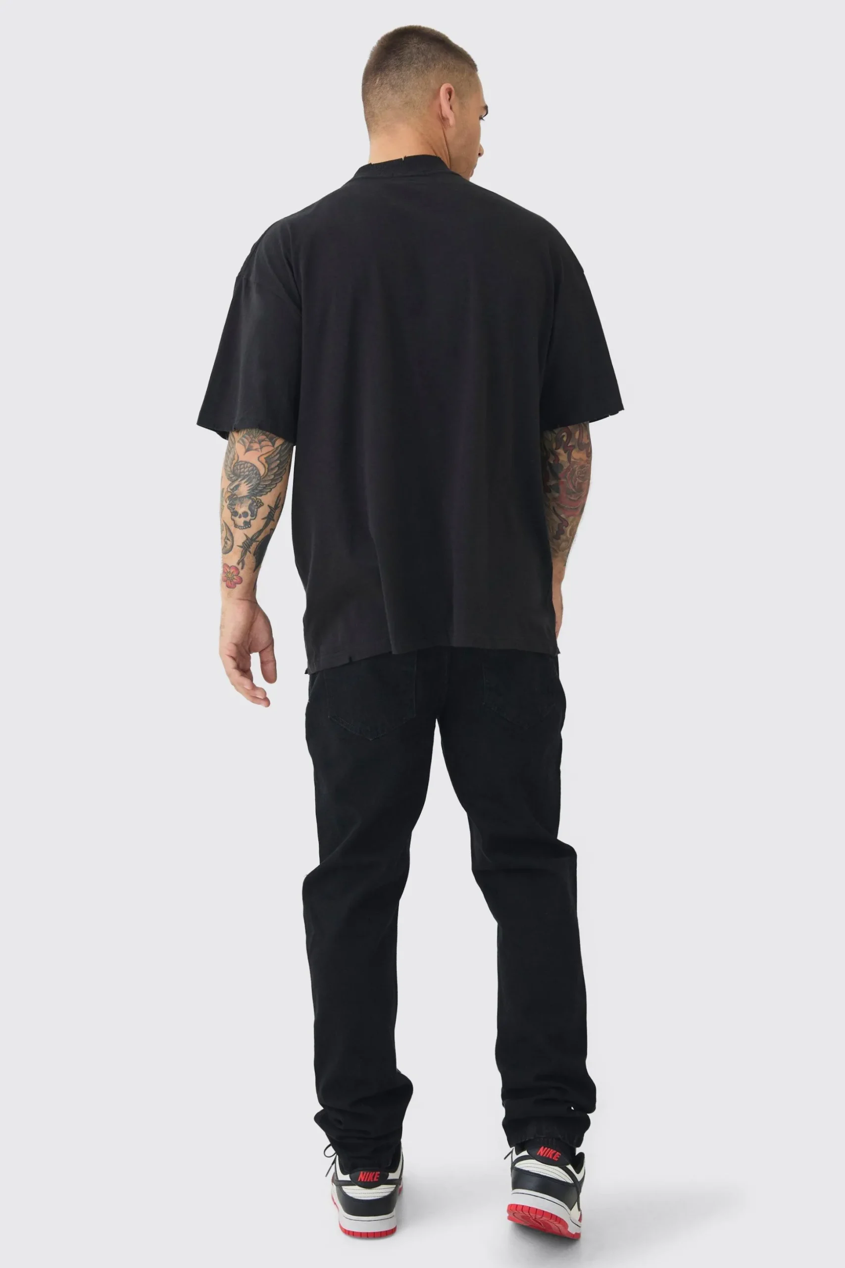 Slim Rigid Jean In True Black | BoohooMAN UK