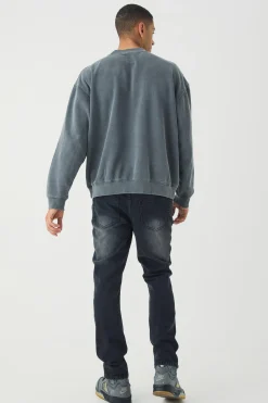 Slim Rigid Paint Splat Ripped Jeans | BoohooMAN UK